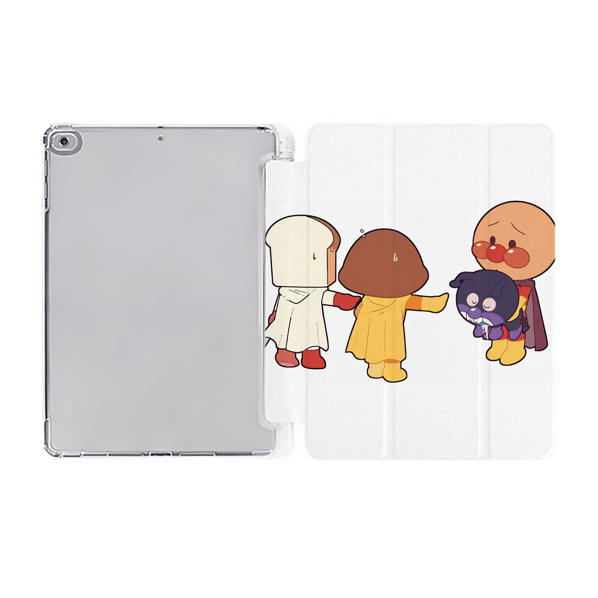 （画像用） アンパンマン Anpanman IPad ケース ペン収納付き 三つ折りスタンド PUレザー×シリコン 対応機種9.5/10.5/10.9インチ